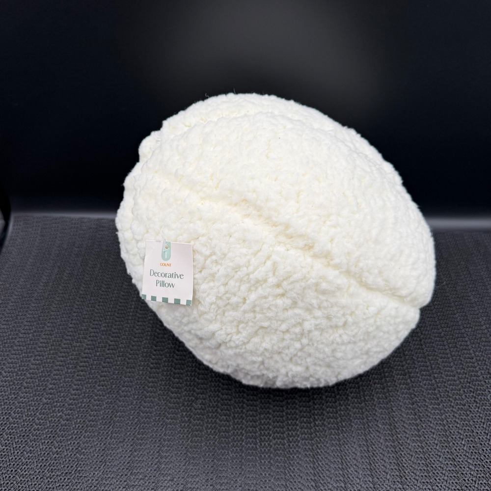 Target Cream Sherpa Decorative Ball Pillow 9 Inch Round Plush Accent Cream White